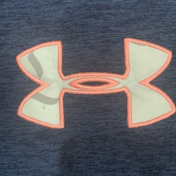 UNDER Armour Sweatshirt Hoodie Adult small pink/blue Pullover Gym Running Logo - Picture 6 of 9